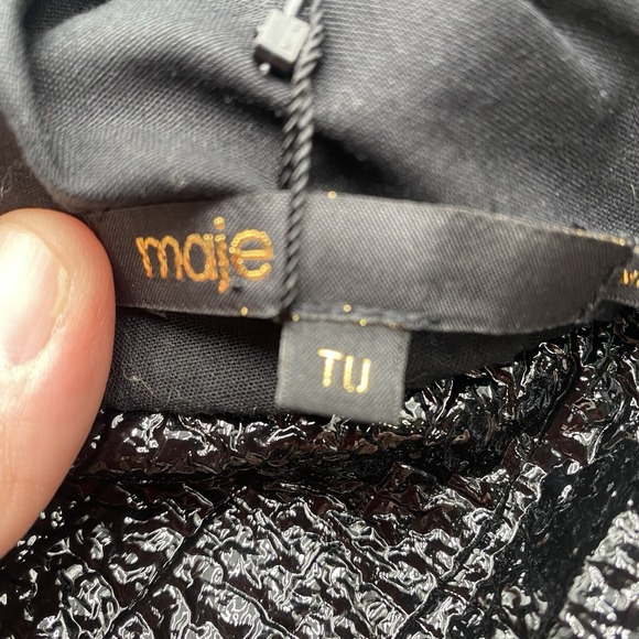 Maje Bucket Hat Black‎ Vinyl Textured Pattern New With Tags Size TU OSFM main image 8